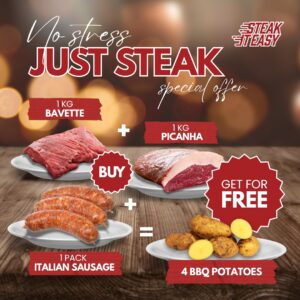 Bavette + Picanha + Italian Sausages – Get 4 BBQ Potatoes FREE!